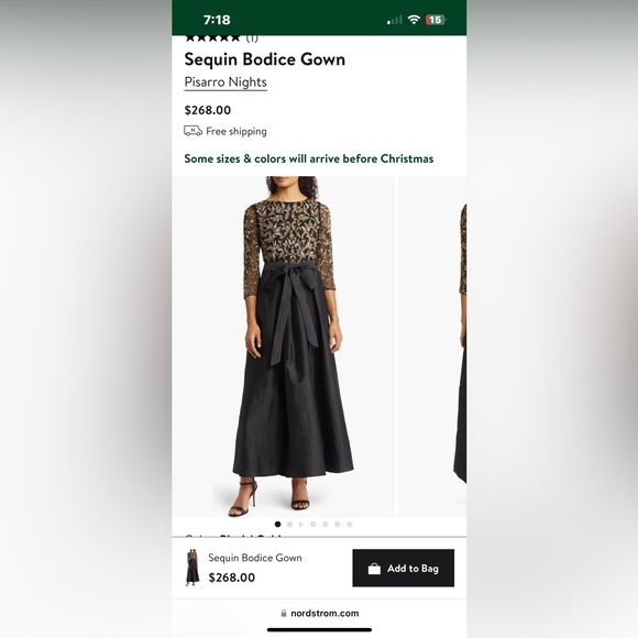 Long formal gown worn once to a wedding. Very comfortable. - Picture 1 of 3